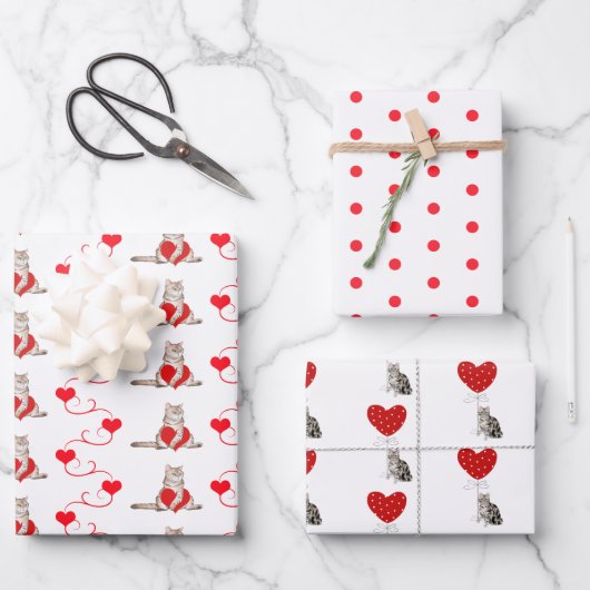 Assortiment de papier cadeau de la Saint-Valentin (Recto)