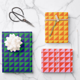 Assortiment de papier d'enrobage géométrique de