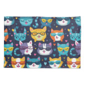 Assortiment Kat Gezichten Grappige Koele Katten Kussensloop (Achterkant)