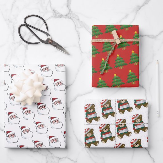 Assortiment Kerst Wrapping Papier Platte Blad Inpakpapier Vel (Voorkant)