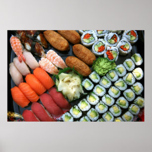 Assortiment van Japanse sushi-favorieten Poster