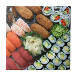 Assortiment van Japanse sushi-favorieten Tegeltje