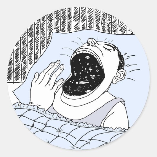 Asstronomie man en kosmos ronde sticker (Voorkant)