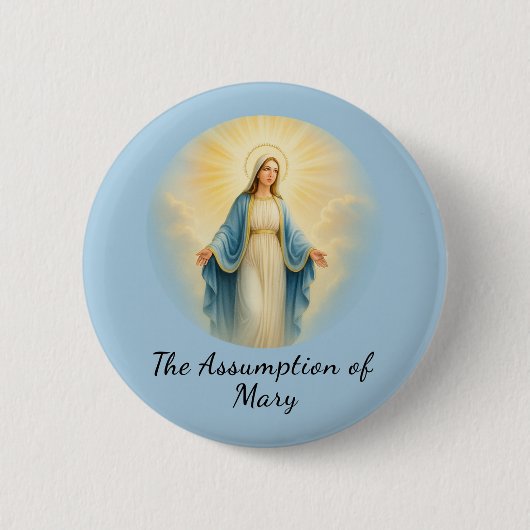 Assumption of Mary Catholic Saint Ronde Button 5,7 Cm (Voorkant)