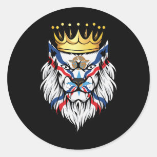 Assyria Lion King Flag Ronde Sticker