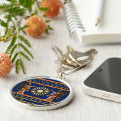 Assyrian Deity Called an Apkallu or Winged Genius Sleutelhanger (Zijkant)