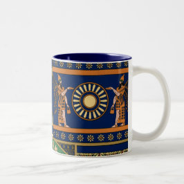 Assyrisch  patroon tweekleurige koffiemok