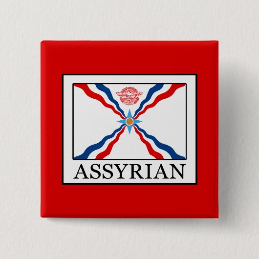 Assyrisch Vierkante Button 5,1 Cm (Voorkant)