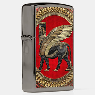 Assyrische gevleugelde stier: Goud-Zwarte Lamassu