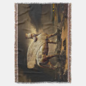 Assyrische Klassic Lamassu Cotton Throw Blanket Deken (Voorkant Verticaal)