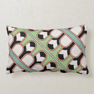  Assyrische Kunst Deco Geometric Pattern Munt Kussen