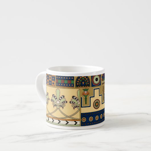Assyrische retro patroonretro espresso kop (Voorkant links)