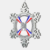 Assyrische vlag en Lamassu Snowflake Ornament (Rechts)