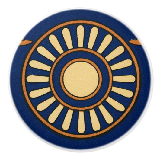 Assyrische zon Keramische Knop (Voorkant)