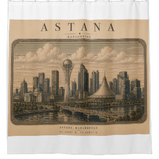 Astana | Vintage Travel City Design Douchegordijn