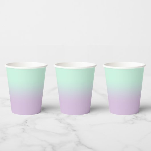 astel, esthetisch en Lila gradiënt ombre Papieren Bekers (Multi)