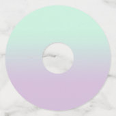 astel, esthetisch en Lila gradiënt ombre Wijnglaslabel (Voorkant)