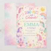 astel Unicorn Birthday Invitation Template (Devant / Derrière)