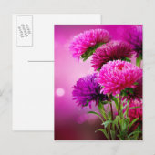 Aster Autumn Flowers Art Design Briefkaart (Voorkant / Achterkant)