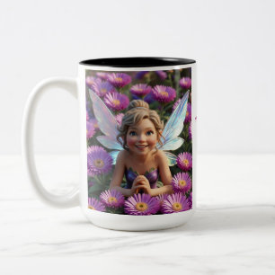 Aster Bloem Fee Tweekleurige Koffiemok
