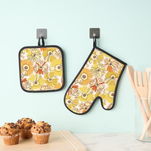 Aster Bloom Ovenwant & Pannenlap Set (Insitu(Ophanging))