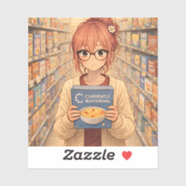 Aster™ Currently Buffering Custom-Cut Vinyl Sticke Sticker