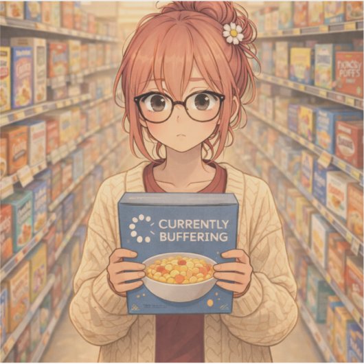 Aster™ Currently Buffering Die-Cut Sticker Cute Ae (Voorkant)