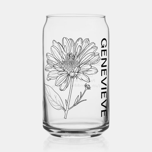 Aster Fleur de Naissance de septembre avec nom per (Recto)