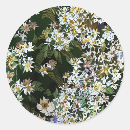 ASTER FLOWERS RONDE STICKER (Voorkant)
