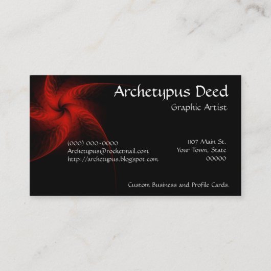 Aster Fractal Carte de visite (Devant)