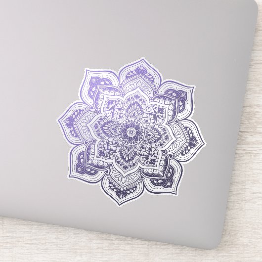 Aster Mandala Custom-Cut Vinyl Sticker (Détail)