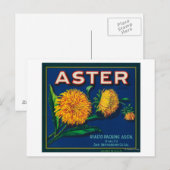 Aster-merk Citrus-kratenetiket Briefkaart (Voorkant / Achterkant)