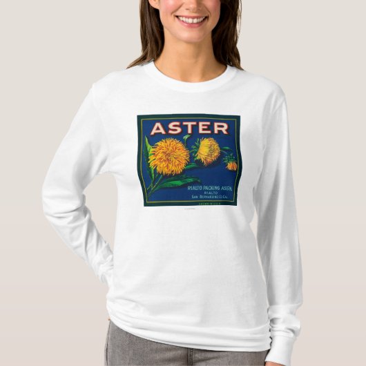 Aster-merk Citrus-kratenetiket T-shirt (Voorkant)
