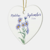 Aster September Birth Flower Keramisch Ornament (Links)