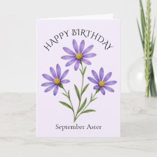 Aster Verjaardag in September Kaart