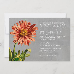 Aster Wedding Invitations Kaart