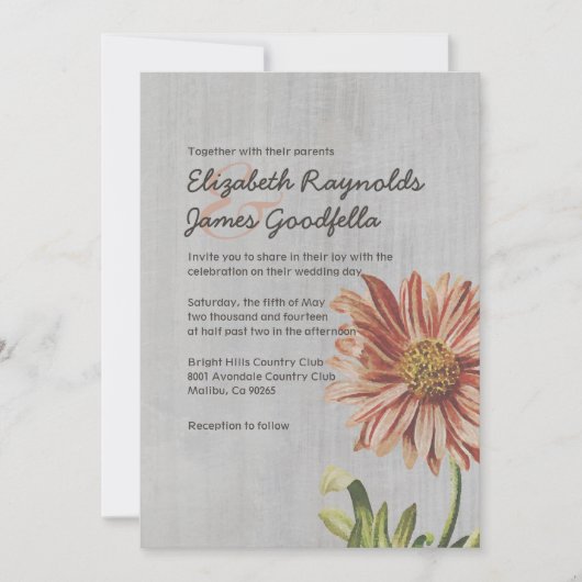 Aster Wedding Invitations Kaart (Voorkant)