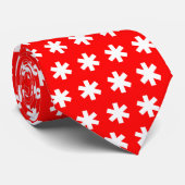 Asterisk Snowflake - Wit op rood Stropdas (Opgerold)