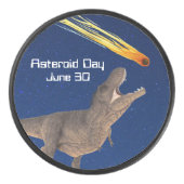 Asteroid Day T-Rex Hockey Puck (Voorkant)