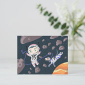 Asteroid Girl Briefkaart (Staand voorkant)