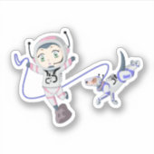 Asteroid Girl Sticker (Voorkant)