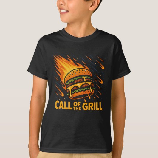 Asteroïde Burger Call van de Grill T-shirt (Voorkant)