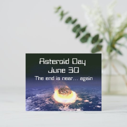 Asteroïde dag 30 juni briefkaart (Staand voorkant)