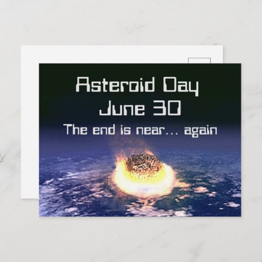 Asteroïde dag 30 juni briefkaart (Voorkant / Achterkant)