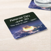 Asteroïde dag 30 juni vierkante kartonnen onderzetter (Schuin)