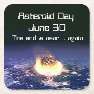 Asteroïde dag 30 juni vierkante kartonnen onderzetter