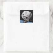 Asteroïde Miner Vierkante Sticker (Tas)