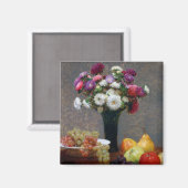Asters en fruit, Henri Fantin-Latour Magneet (Voorkant / Achterkant)