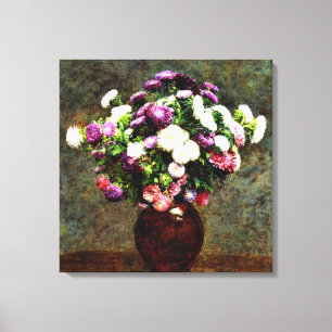 Asters in een Vase Canvas Afdruk