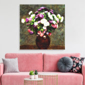 Asters in een Vase Canvas Afdruk (Insitu (Woonkamer))